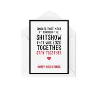 Funny Valentine's Cards Wife or Husband, Couples Card, Made It Through 2020 Together, Joke Banter Comedy Girlfriend Boyfriend CBH446