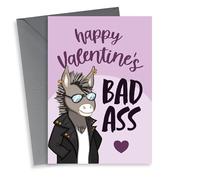 Funny Valentine's Day Card - Bad Ass - Donkey