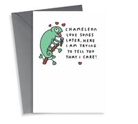 Funny Valentine's Day Card - Chameleon - Love Songs Later!
