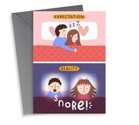 Funny Valentine's Day Card - Expectation vs Reality - Snoring