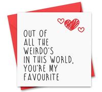 Funny Valentine's Day Card for Boyfriend or Girlfriend, Valentine's Day Card for Husband or Wife - Valentine's Day Card for Him or Her - Youre My Favourite Weirdo Valentine's Day Card