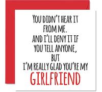 Funny Valentine's Day Card for Girlfriend - Didn't Hear It From Me - Joke Happy Birthday Card for Girlfriend from Boyfriend Partner, 145mm Anniversary Greeting Cards
