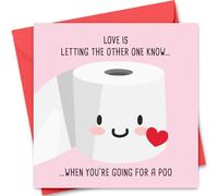 Funny Valentine's Day Card for Him or Her - Valentine's Day Card for Girlfriend, Boyfriend, Husband or Wife - Valentine's Day Card for Fiance Fiancee - Going For a Poo Valentine's Day Card