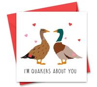 Funny Valentine's Day Card for Him or Her - Valentine's Day Card for Girlfriend, Boyfriend, Husband or Wife - Valentine's Day Card for Fiance Fiancee - Joke Duck Quackers Valentine's Day Card