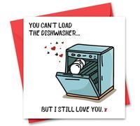 Funny Valentine's Day Card for Him or Her - Valentine's Day Card for Girlfriend, Boyfriend, Husband or Wife - Valentine's Day Card for Fiance Fiancee - Dishwasher Joke Valentine's Day Card