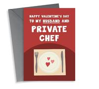 Funny Valentines Day Card - For Husband - Private Chef