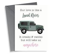 Funny Valentines Day Card - Land Rovers - Our Love Is Like A Range Rover