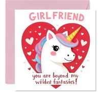 Funny Valentines Day Card - Unicorn Heart - Cheeky Happy Valentines Card for Women, 145mm Cute Humour Valentine Greeting Cards