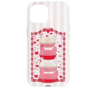 Funny Valentines Hen Nest Grandma Core Pink Stripes Case for iPhone 15