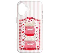 Funny Valentines Hen Nest Grandma Core Pink Stripes Case for iPhone 16