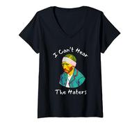 Funny Van Gogh I Can't Hear The Haters Artistic Aesthetic V-Neck T-Shirt