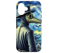 Funny Van Gogh Starry Night Artist Plague Doctor Mask Case for iPhone 16