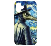 Funny Van Gogh Starry Night Artist Plague Doctor Mask Case for iPhone 16 Plus