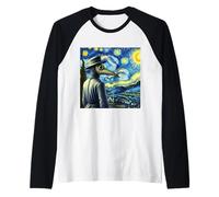 Funny Van Gogh Starry Night Artist Plague Doctor Mask Raglan Baseball Tee