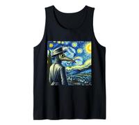 Funny Van Gogh Starry Night Artist Plague Doctor Mask Tank Top