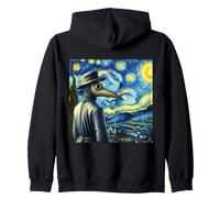 Funny Van Gogh Starry Night Artist Plague Doctor Mask Zip Hoodie