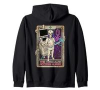 Funny Vascular Access Nurse Skeleton Tarot Card Zip Hoodie