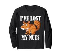 Funny Vasectomy Lost My Nuts Squirrel Pun for Men Dads Long Sleeve T-Shirt