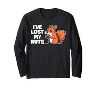 Funny Vasectomy Lost My Nuts Squirrel Pun for Men Dads Long Sleeve T-Shirt