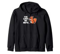 Funny Vasectomy Lost My Nuts Squirrel Pun for Men Dads Zip Hoodie