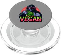 Funny Vegan Gorilla Eating Greens Cool Plant Based Design PopSockets PopGrip for MagSafe