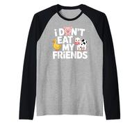 Funny Vegan I Don't Eat My Friends Vegetarian Raglan Baseball Tee