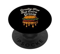 Funny Vegan Junk Food Meme Plant Based Fries Pizza PopSockets Adhesive PopGrip