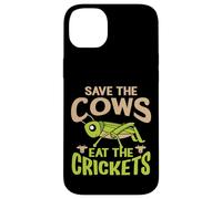Funny Vegan Quote - Eat The Crickets - Save The Cows Case for iPhone 14 Plus