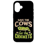Funny Vegan Quote - Eat The Crickets - Save The Cows Case for iPhone 16