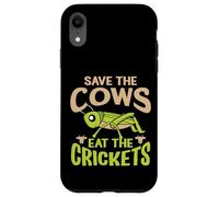 Funny Vegan Quote - Eat The Crickets - Save The Cows Case for iPhone XR