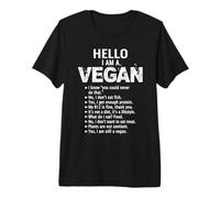 Funny Vegan Tshirt | Hello I Am A Vegan | Gift for Vegans Premium T-Shirt