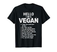 Funny Vegan Tshirt | Hello I Am A Vegan | Gift For Vegans T-Shirt