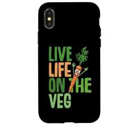 Funny vegetarian, live on the veg, carrot graphic fun vegan Case for iPhone X/XS