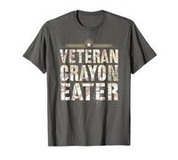 Funny Veteran Crayon Eater Jarhead Brother Military Dad Joke T-Shirt