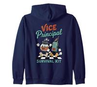 Funny Vice Principal Survival Kit Retro Rubber Hose Cartoon Zip Hoodie