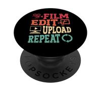 Funny Video Editing Filmmaking Retro Editor Cinematography PopSockets Adhesive PopGrip