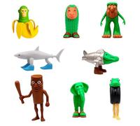 Funny Video Game Tung Figures - Brain Rot Toys, Inspired Collectibles Featuring Flipper Shark, Banana Monkey & More | Quirky Toys for Teens & Adults | Viral Video Game Character Figures 8PCS