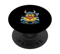 Funny Viking Duck With Axe Norse Sea Warrior PopSockets Adhesive PopGrip