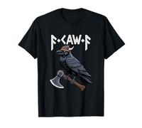 Funny Viking Norse Mythology Odin's Raven Warrior Axe Runes T-Shirt