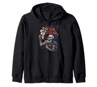 Funny Viking Skeleton Beer - Skål to the Dead Zip Hoodie
