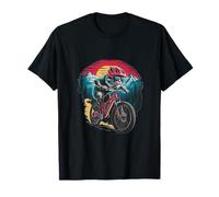 Funny Vintage Cute Cat Riding a Bike Kitty Lover Colorful T-Shirt