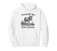 Funny Vintage Donkey Self Deprecating Exhaustion Humor Pullover Hoodie