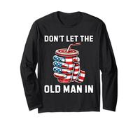 Funny Vintage Don't LET The Old Man in Retro American Flag Long Sleeve T-Shirt
