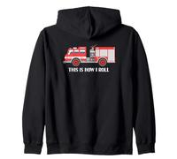 Funny Vintage Fire Engine Truck This Is How I Roll Zip Hoodie