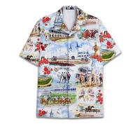 Funny Vintage Hawaiian Shirts for Men Unisex Mens Hawaiian Shirts Casual Short Sleeve Button Down Shirt Men, Horse Racing 3, M