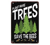 Funny Vintage Home Decor-Plant More Trees Save The Bee Vintage Signs Plaques Garden Bar Man Cave Bathroom Kitchen Yard Retro Metal Tin Sign 8X12 Inches