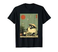 Funny Vintage Japanese Raccoon Ramen UFO Alien Space Noodles T-Shirt