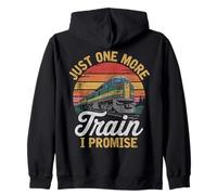 Funny Vintage Just One More Train I Promise Locomotive Lover Zip Hoodie