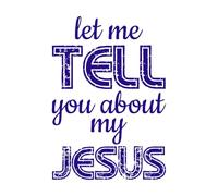 Funny Vintage let me Tell You About My Jesus Christian Gift Lettering Decals 57.6x82.7cm Glass Stickers DarkBlue