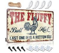 Funny Vintage Metal Sign Chicken Coop The Fluffy Butt Hut Last One In Is A Rotten Egg Sign Tin Sign Man Cave Decor Metal Sign Funny(30X40CM)